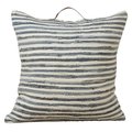 Saro Lifestyle SARO 4873.DN30SC 30 in. Square Chindi Floor Pillow Cover with Striped Denim Design 4873.DN30SC